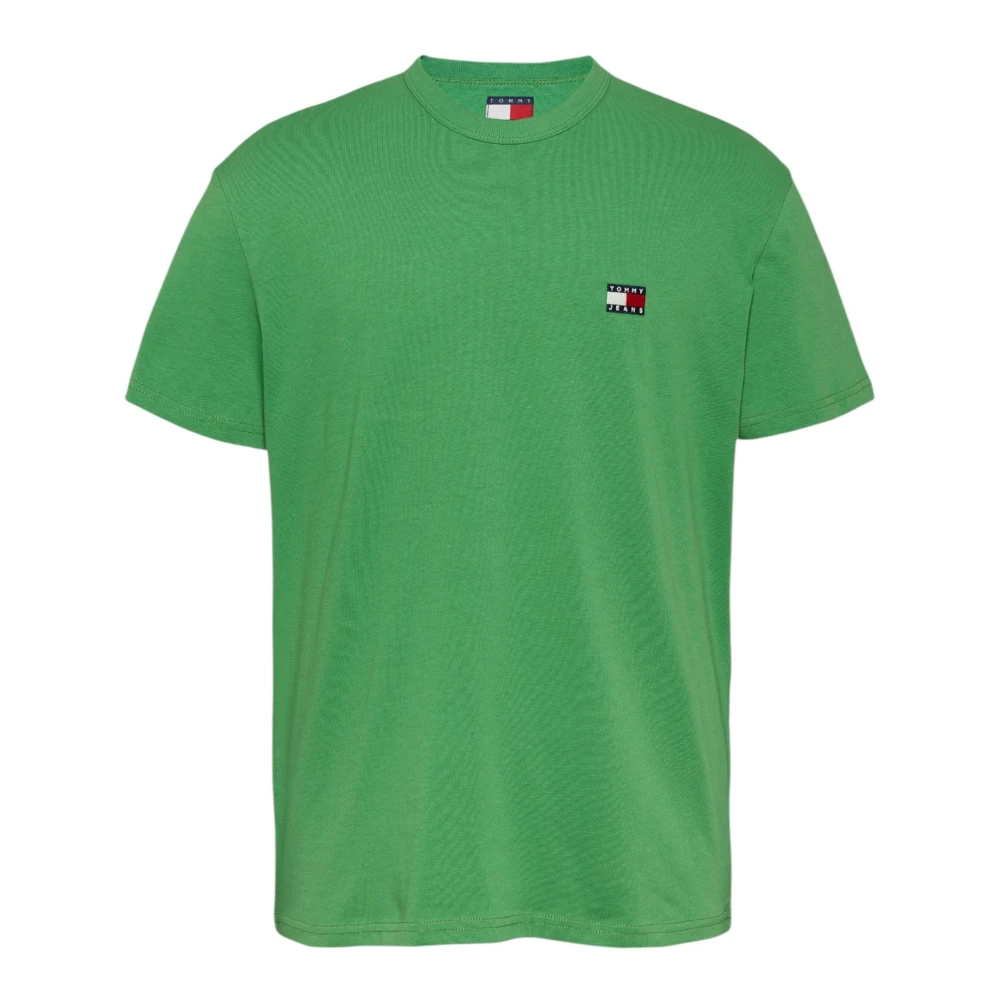 Tommy Jeans Groene Katoenen Ronde Hals T-Shirt Green Heren
