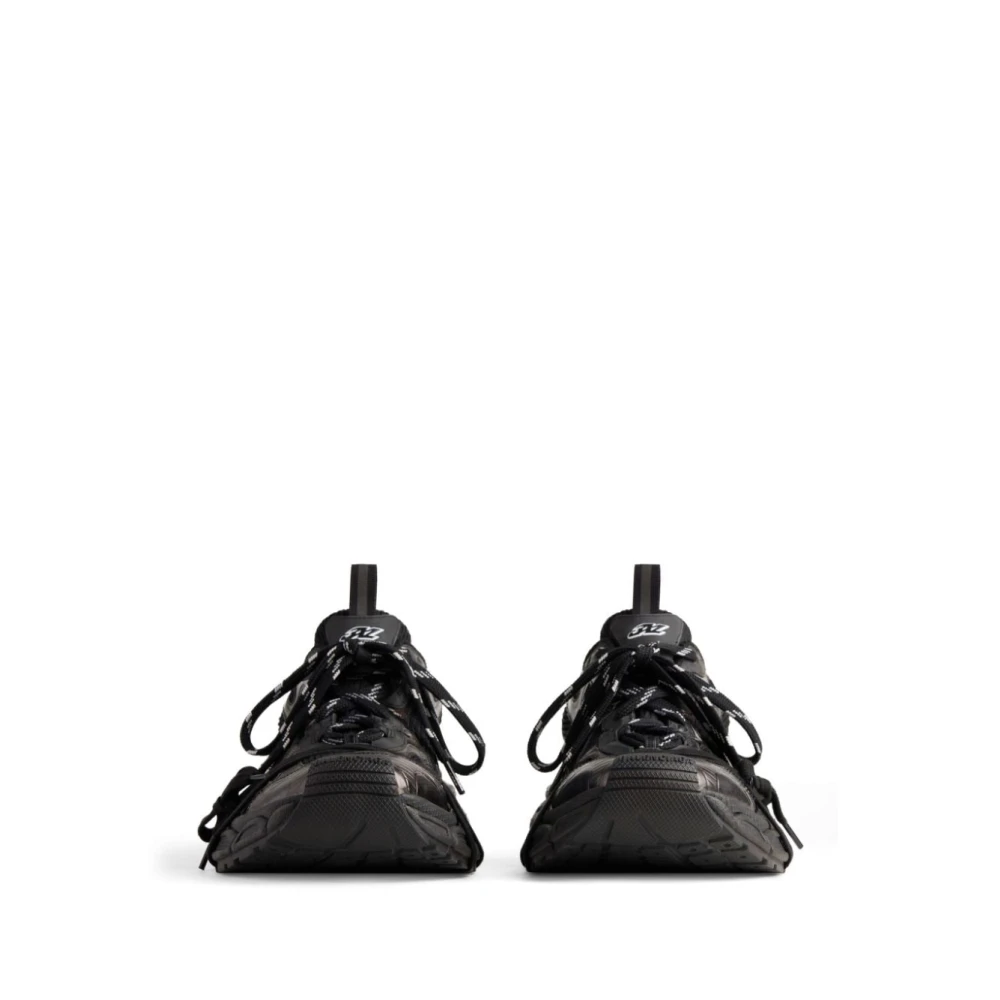 Balenciaga Zwarte Mesh Sneakers met Metallic Effect Black Dames