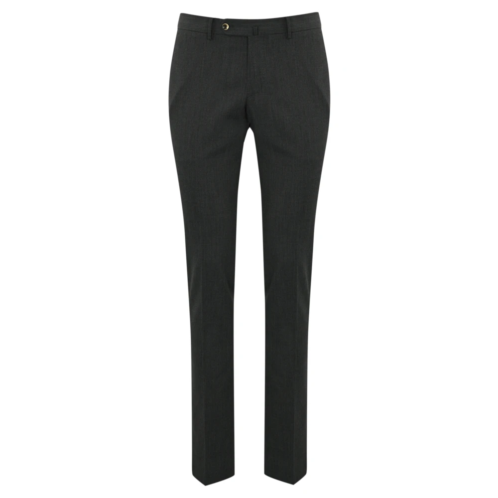 PT Torino Grijze Slim Fit Broek van Wolmix Gray Heren