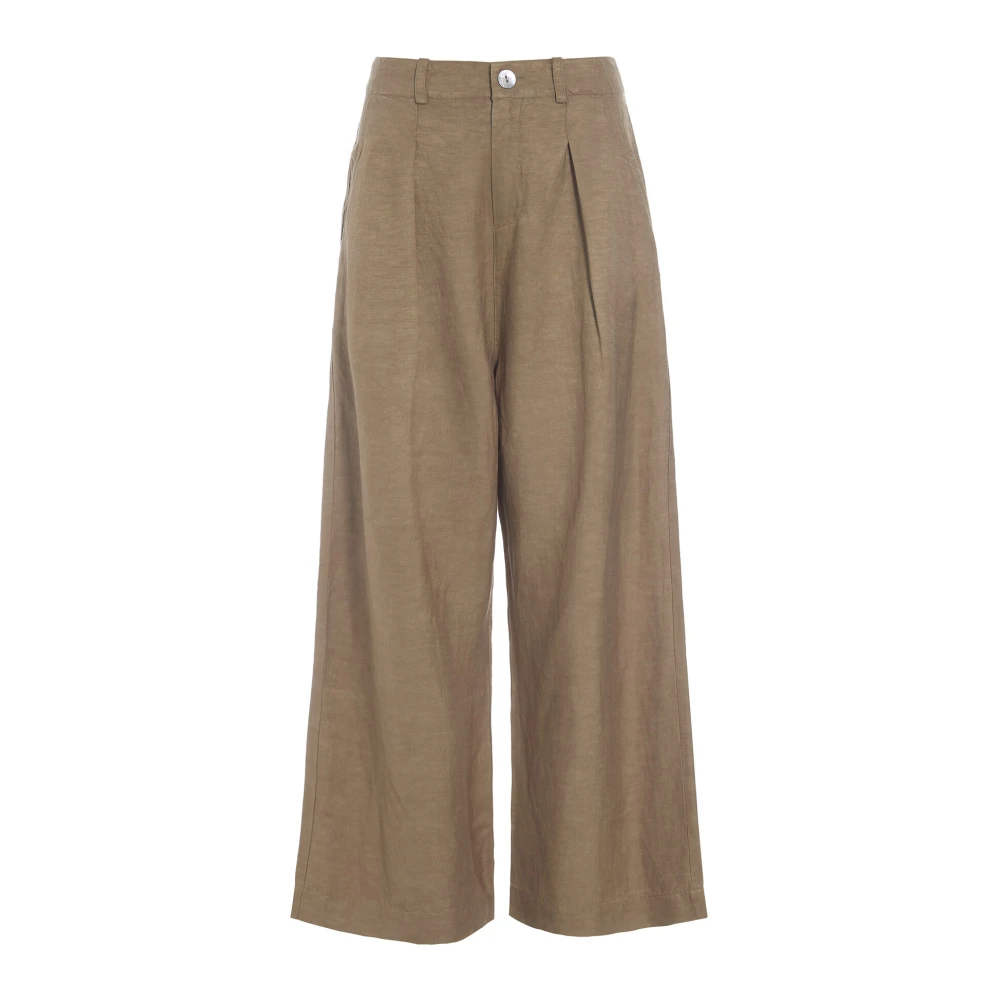 Bitte Kai Rand Wijde Pijp Nootmuskaat Broek Beige Dames