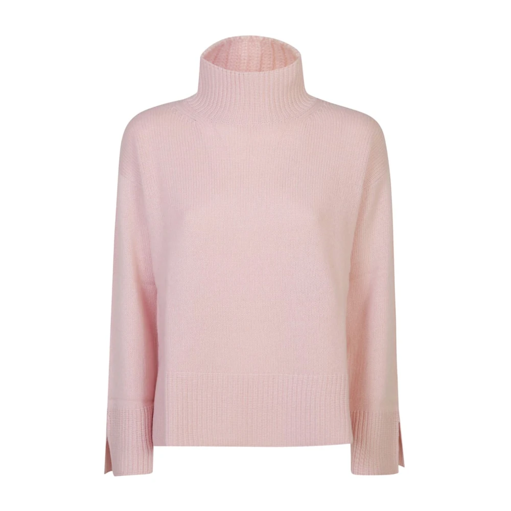 Le Tricot Perugia Roze Coltrui Gebreide Sweater Aw24 Pink Dames