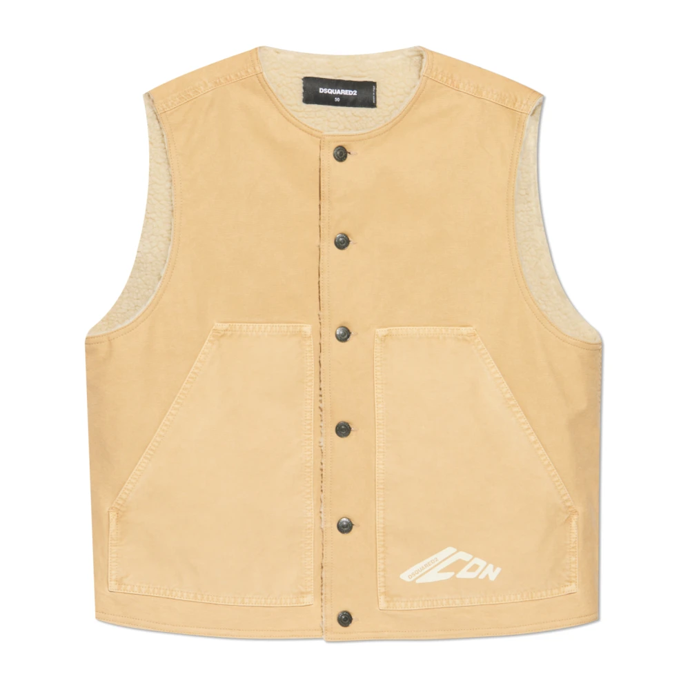 Dsquared2 Gewatteerd spijkerjasje Beige Heren