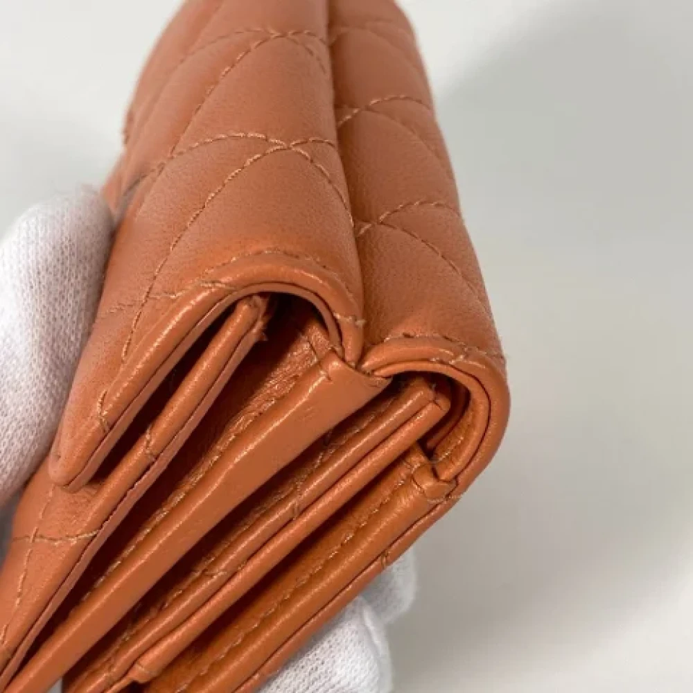 Chanel Vintage Pre-owned Leather wallets Orange Dames