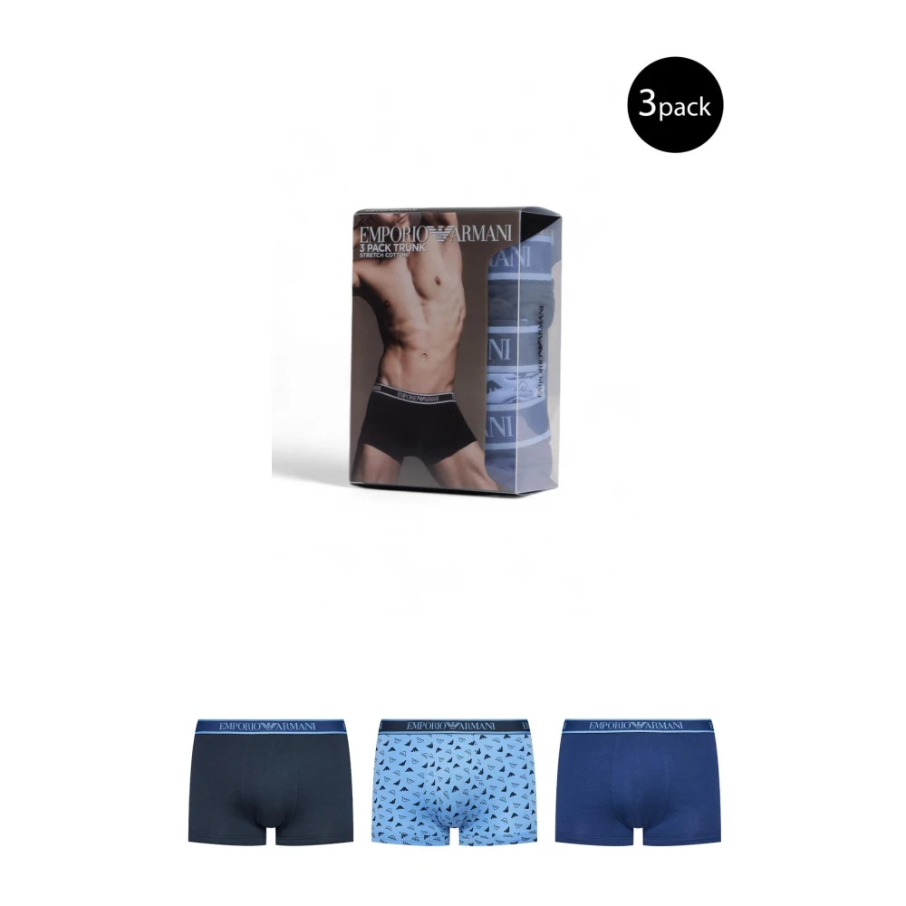 Emporio Armani Lichtblauwe Katoenen Boxershorts Blue Heren