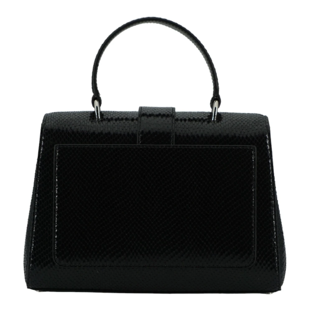 Jimmy Choo Zwarte leren top handvat schoudertas Black Dames