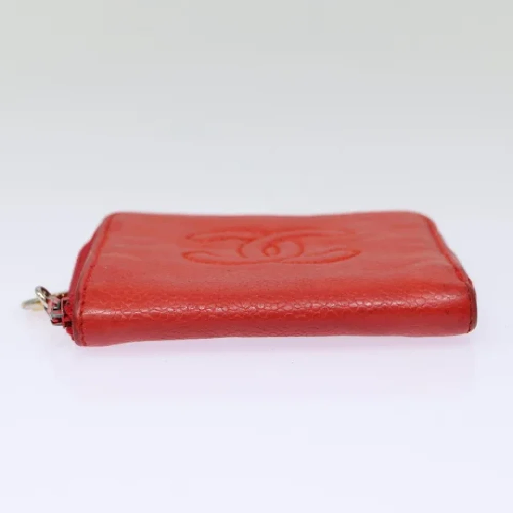 Chanel Vintage Pre-owned Leather wallets Red Dames