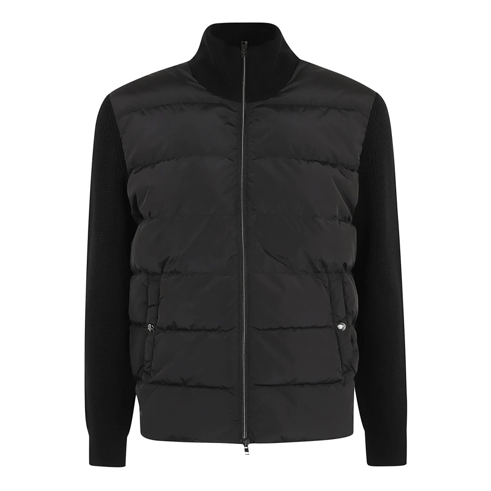 Herno Zwart Gebreide Kleding met Ritsdetail Black Heren