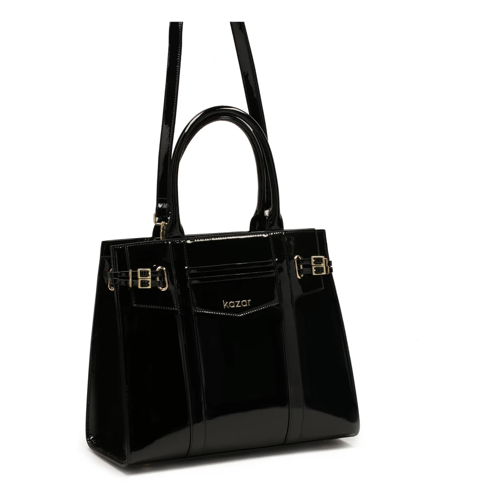 Kazar Gelakte stijve tas Black Dames
