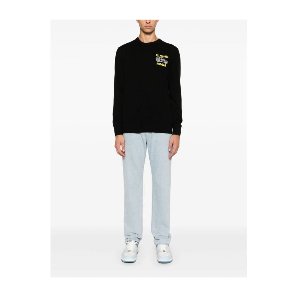 MC2 Saint Barth Jacquard Sweater Zwart Wolmix Black Heren