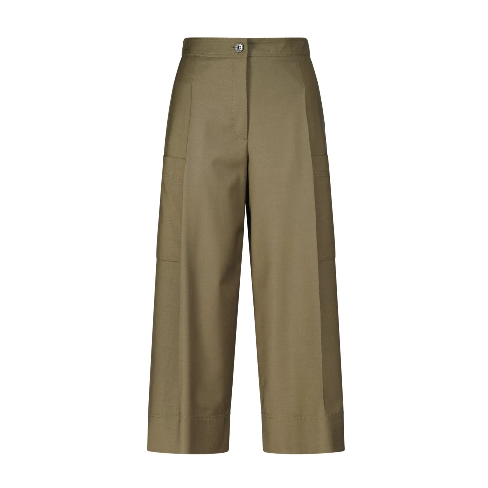 Marc Cain Wijde Stoffen Broek Green Dames