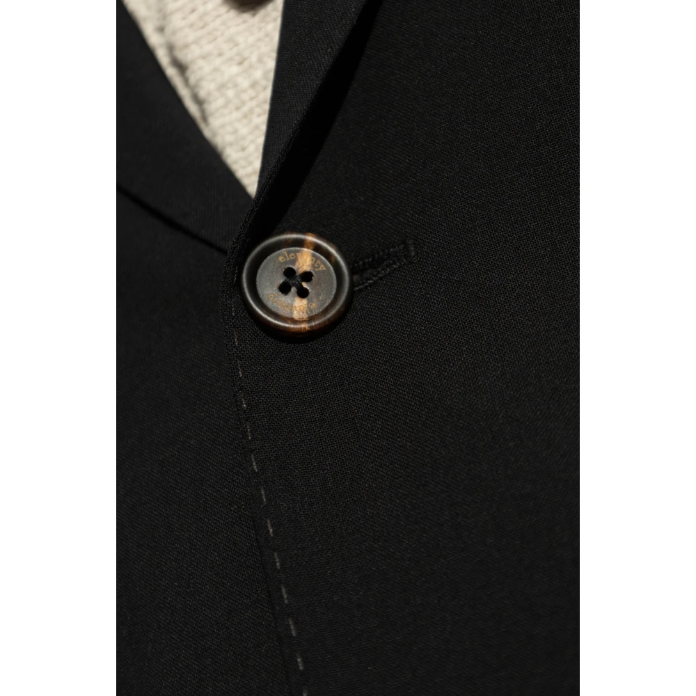 Eleventy Wollen blazer met open revers Black Heren