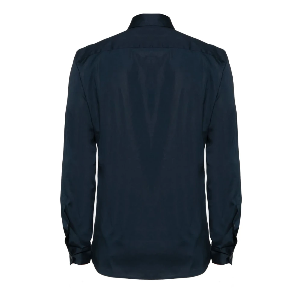 Fay Blauw Katoenmix Poplin Overhemd Blue Heren