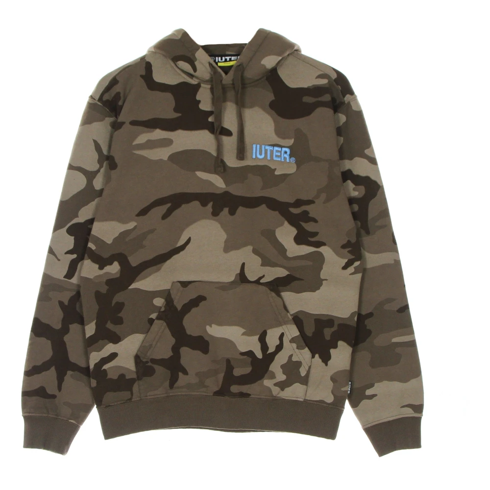Iuter Camo Hoodie Bruin Geborduurde Rug Brown Heren