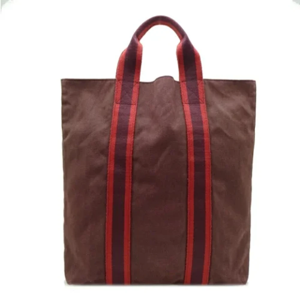 Hermès Vintage Pre-owned Canvas handbags Red Dames