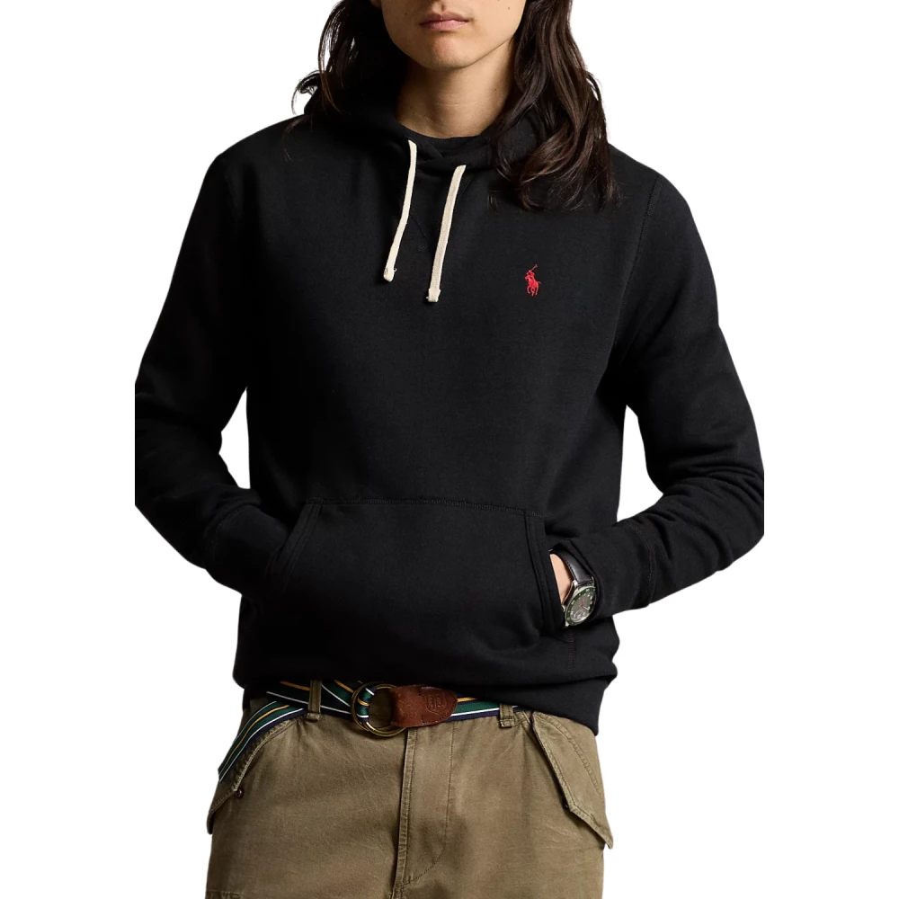 Polo Ralph Lauren Zwarte Fleece Gebreide Trui Black Heren