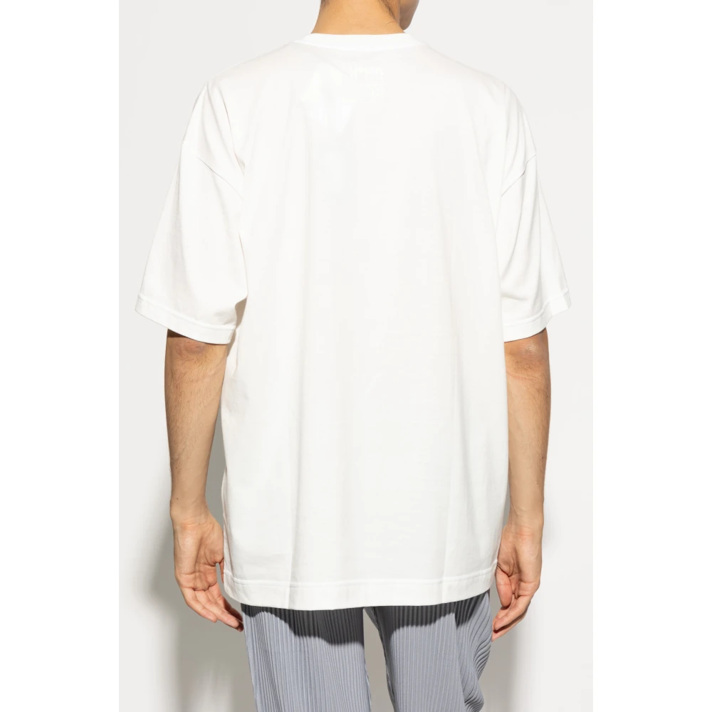 Issey Miyake T-shirt met print White Heren