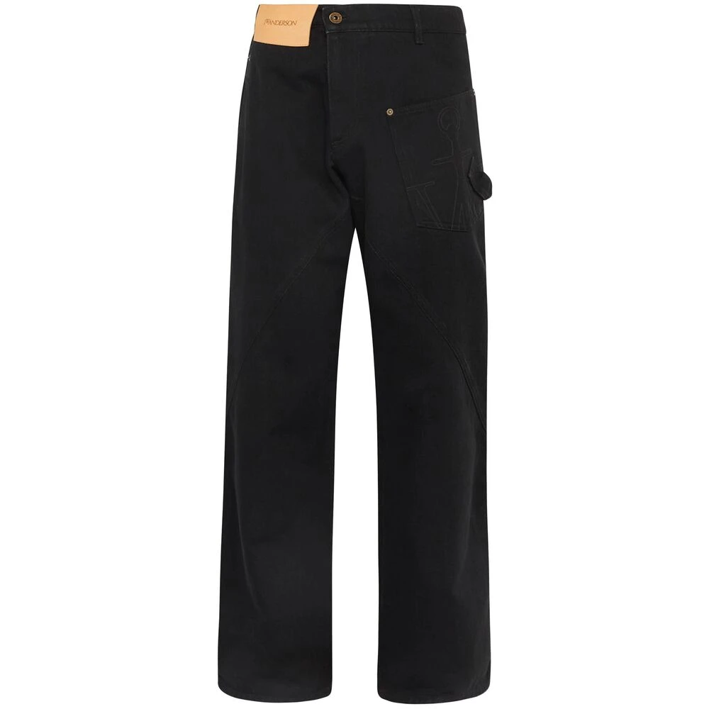 JW Anderson Zwarte Denim Wide Leg Jeans Black Heren