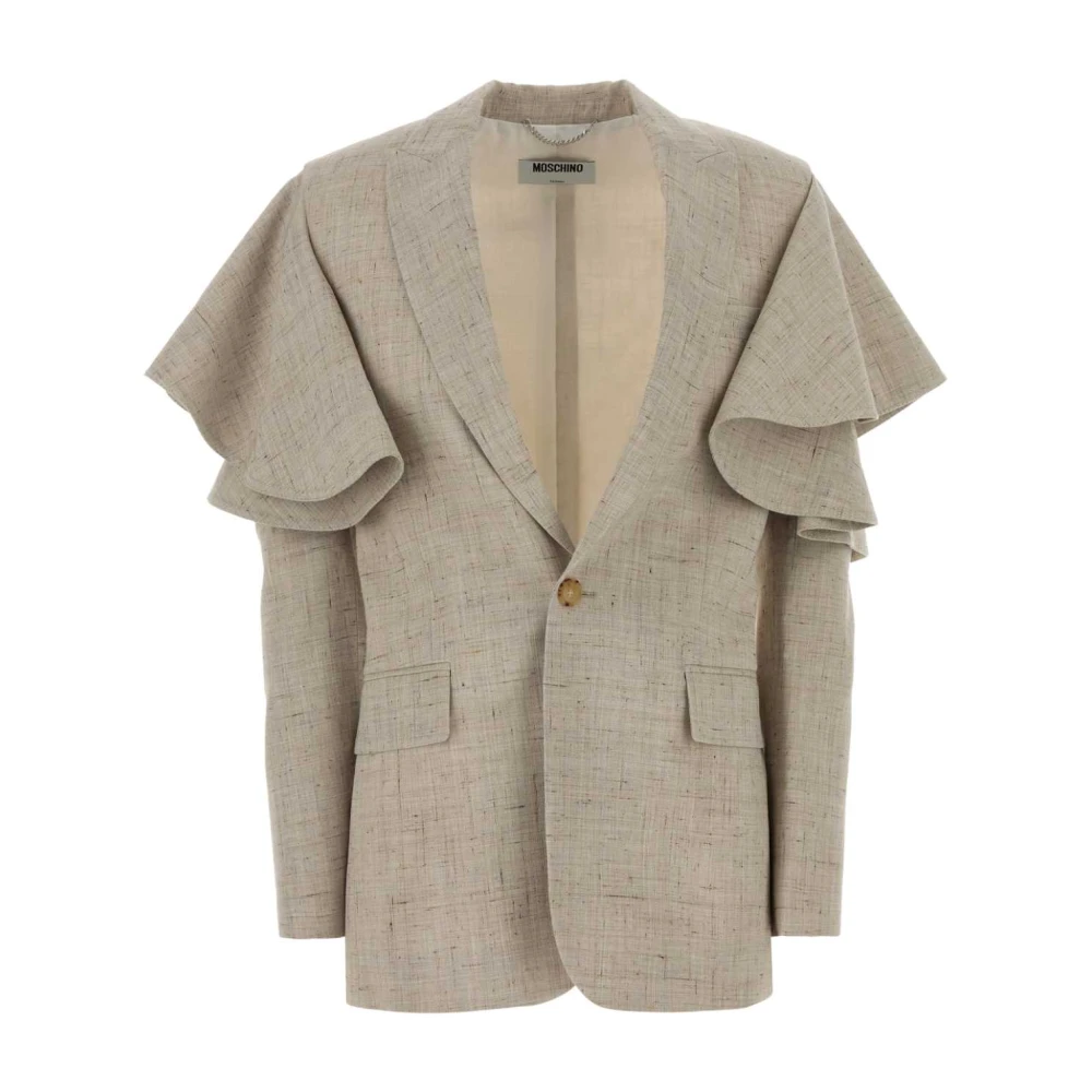 Moschino Women's Beige Blazers, 2XS, Melange Jersey Blazer