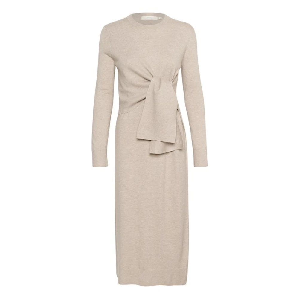 InWear Beige Lange Jurk met Voorstrik Beige Dames