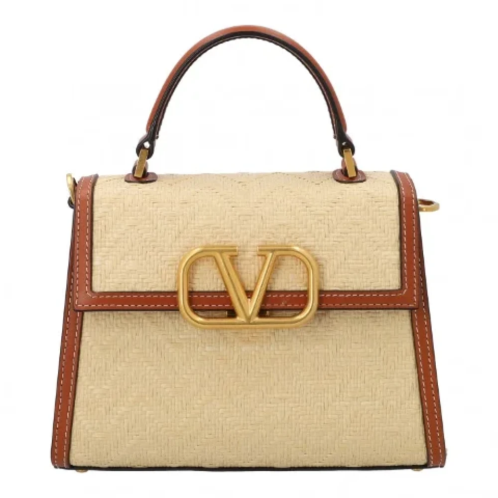 Valentino Vintage Pre-owned Raffia handbags Beige Dames