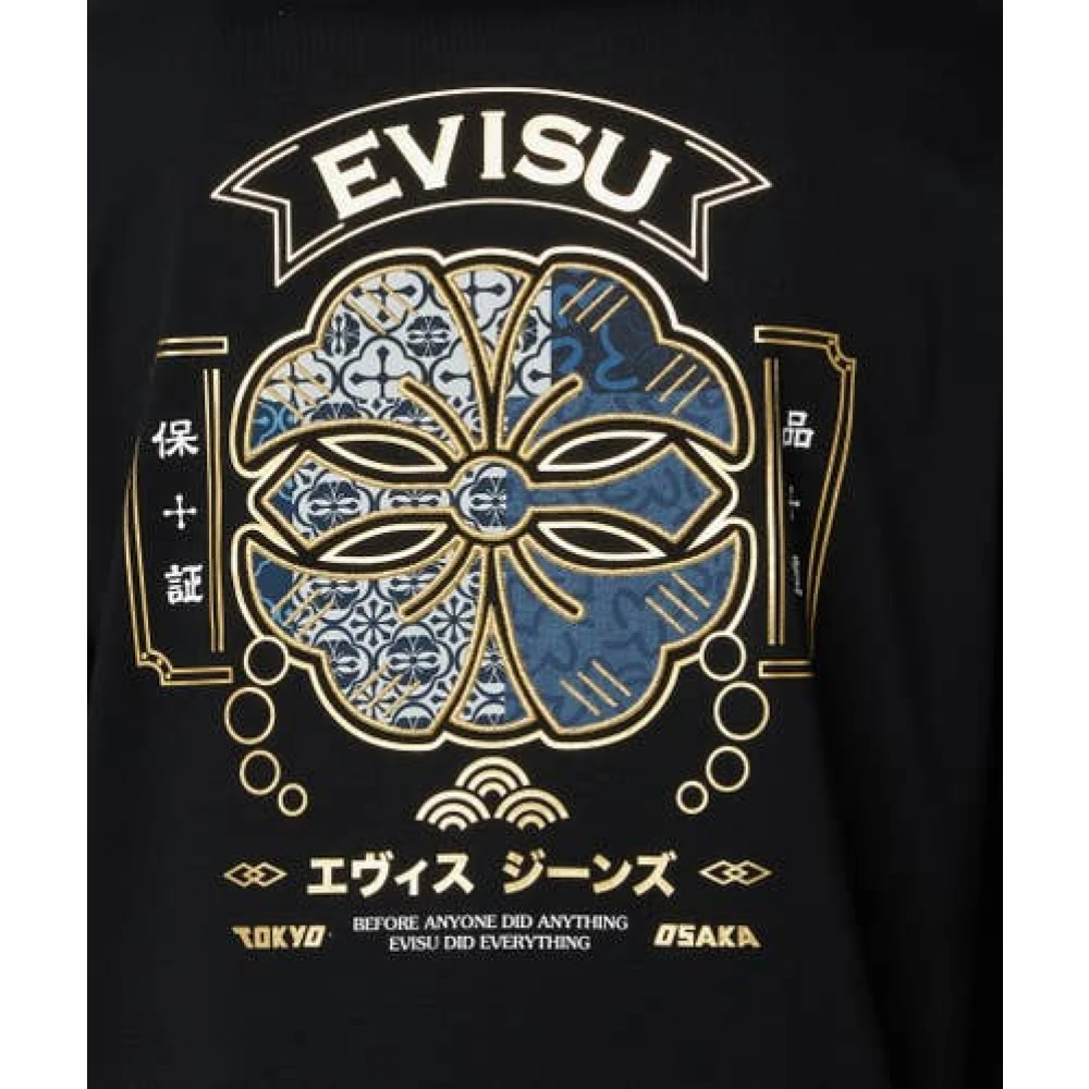 Evisu Stijlvolle Zwarte T-shirts en Polos Black Heren