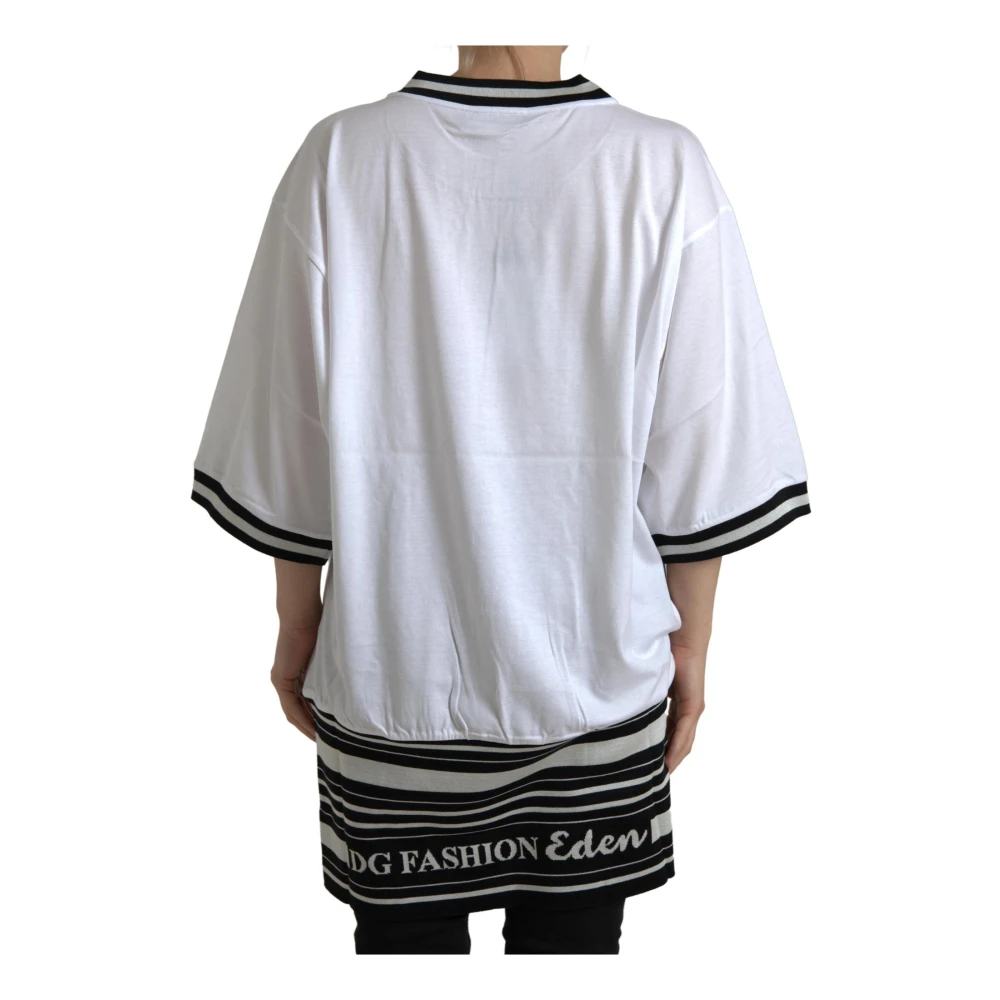 Dolce & Gabbana Authentiek Crew Neck Print T-shirt White Dames
