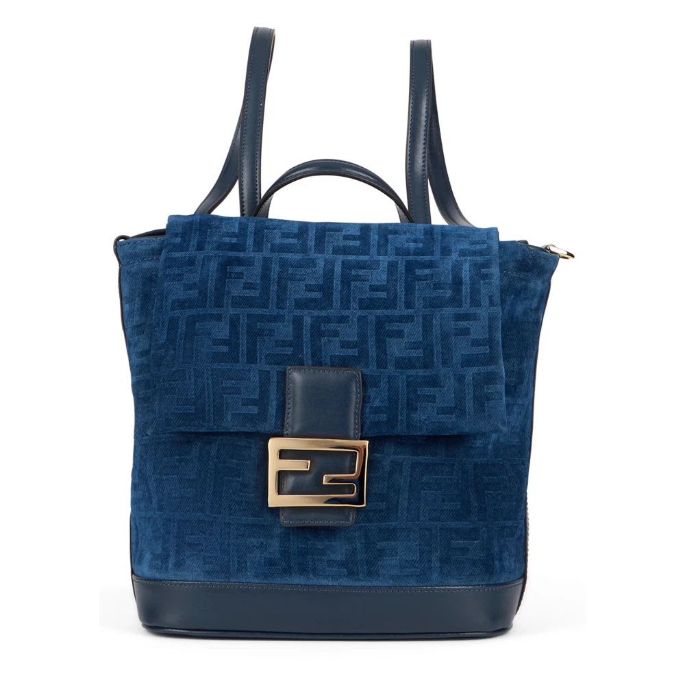 Fendi Women's Blue Velvet Backpack - Backpacks - One Size - Bags