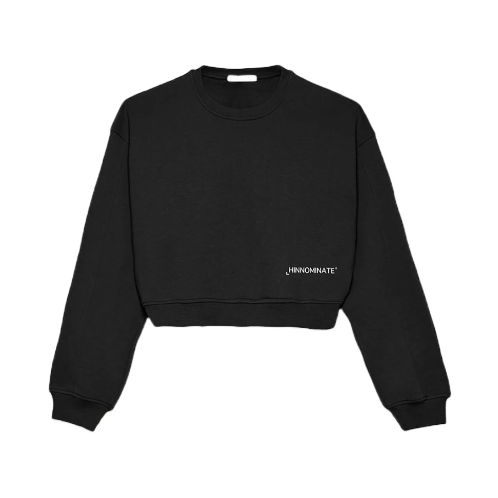 Hinnominate Trendy Kort Katoenen Sweatshirt Black Dames