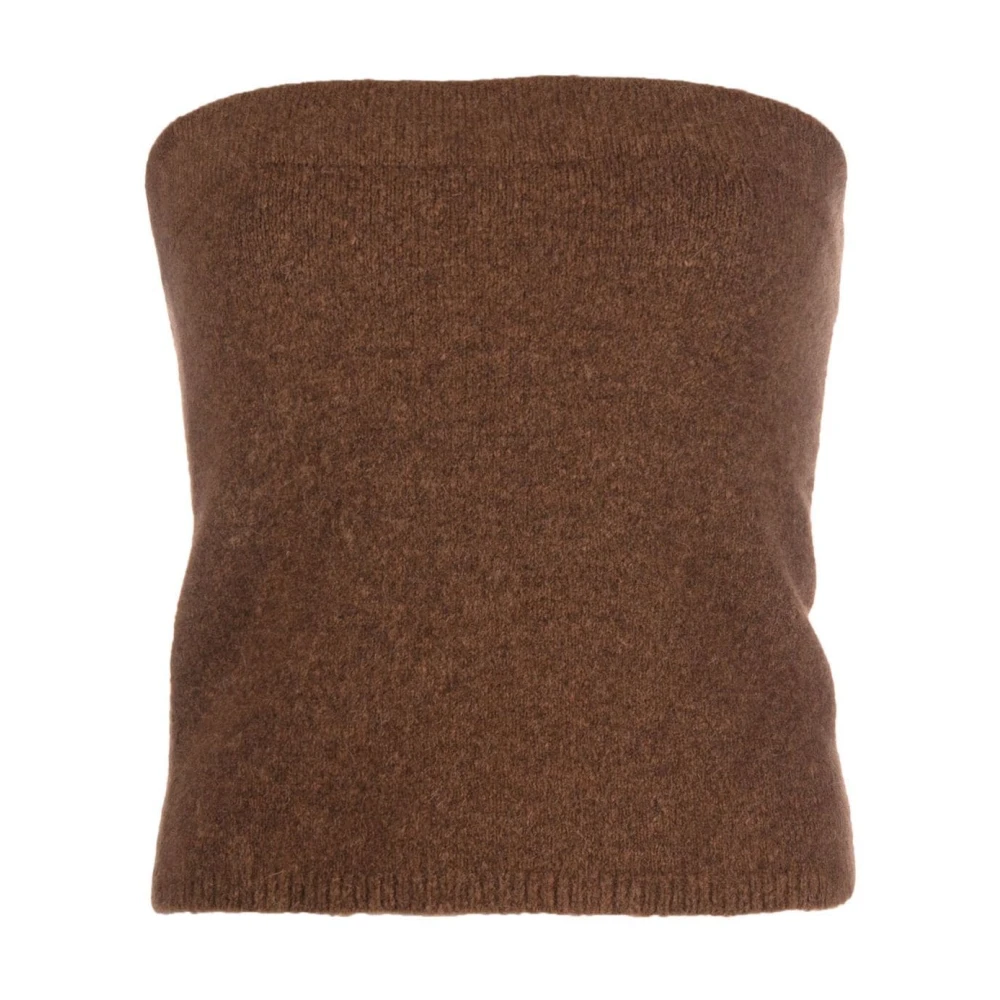Vince Bruine Wol Strapless Tank Top Brown Dames