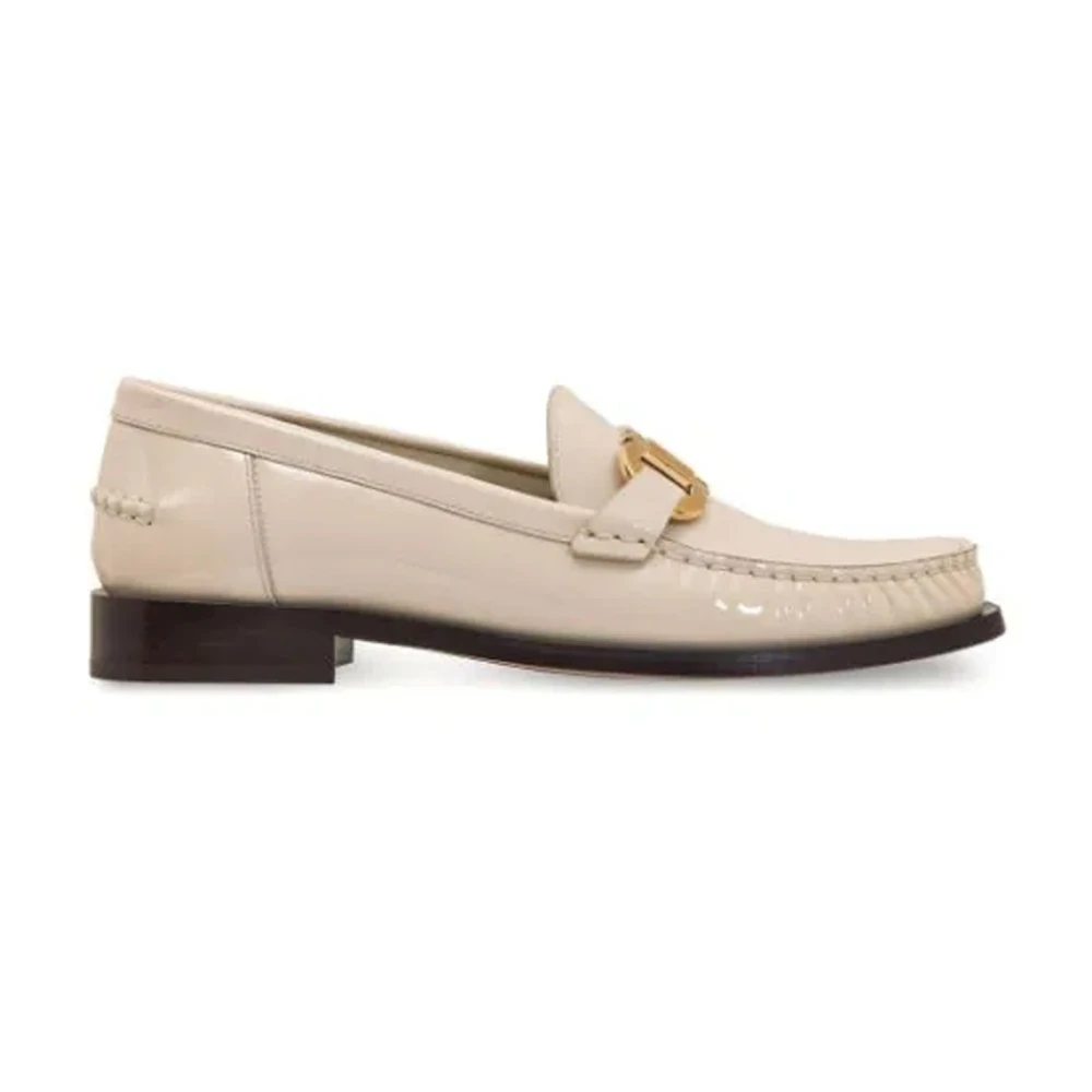 Ferragamo Women's Beige Maryan Leather Loafers - Loafers - 6 Uk - Shoes