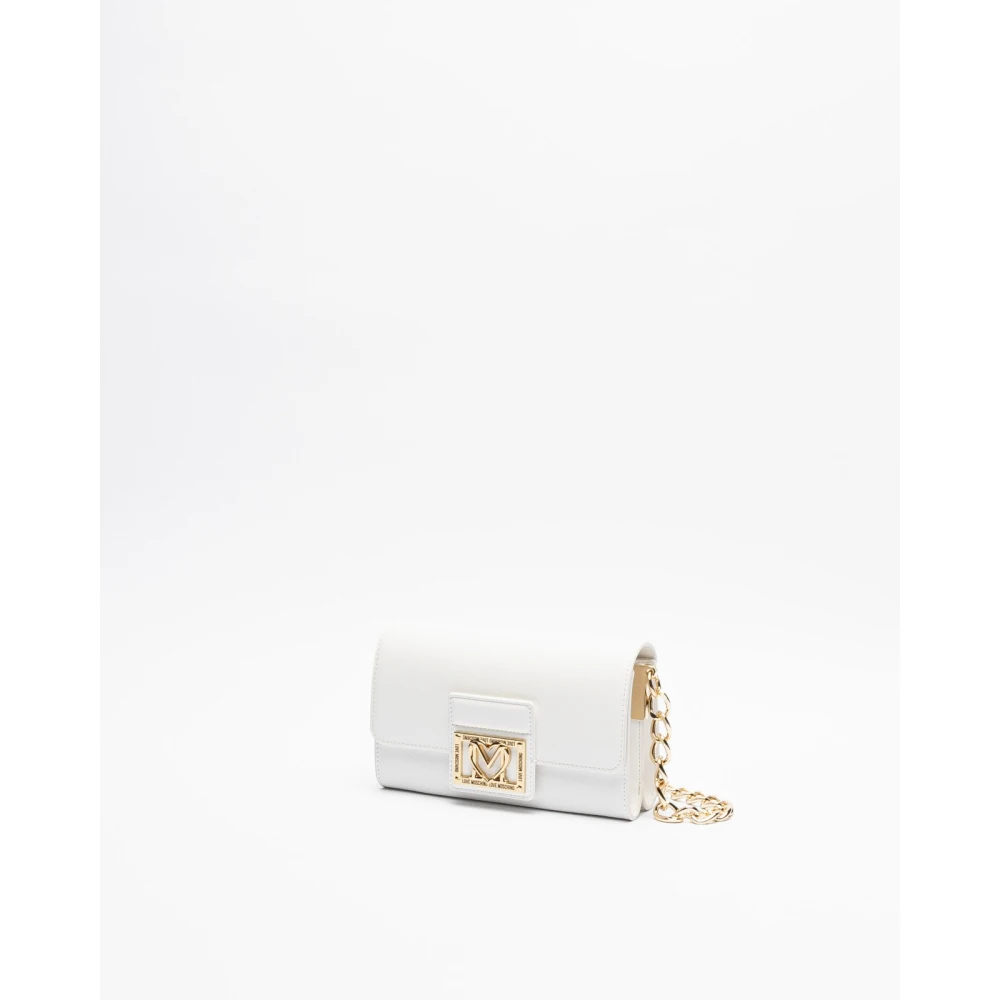 Love Moschino Saffiano Leren Portemonnee White Dames