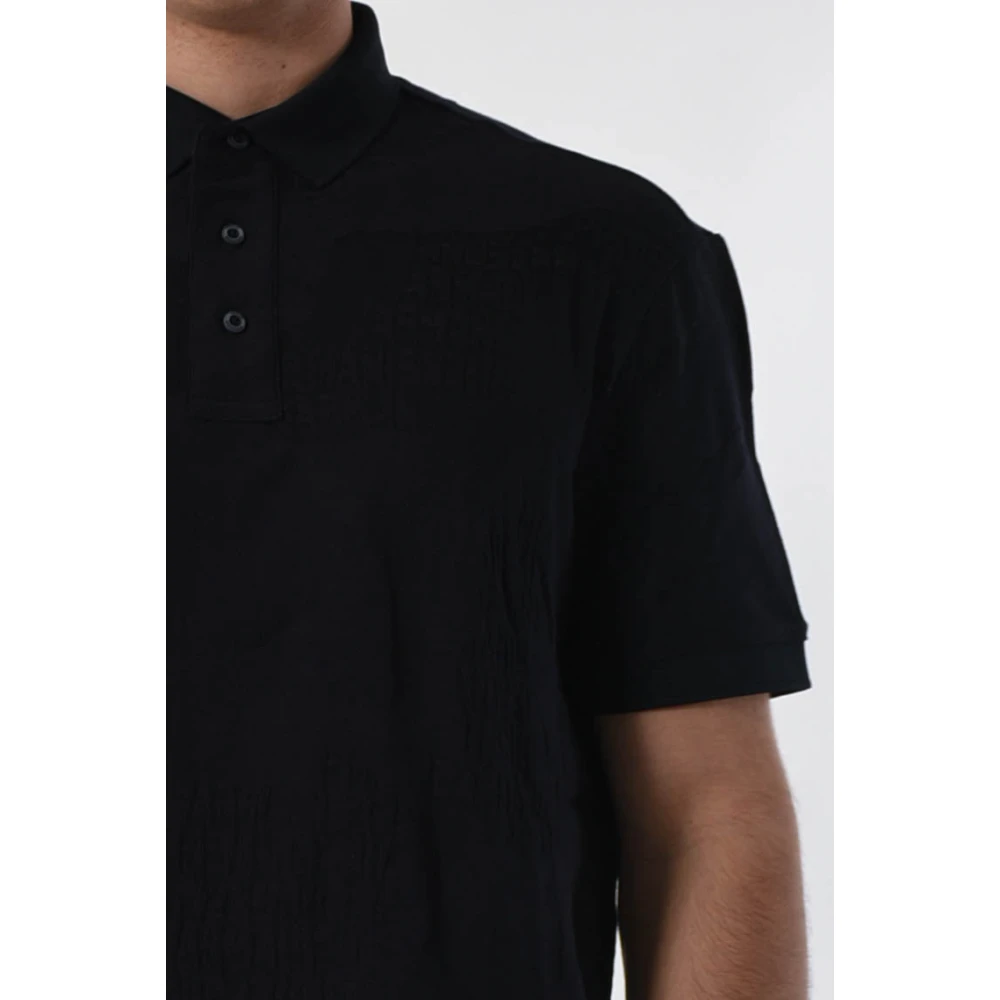 Armani Exchange Katoenen polo met knoopkraag Blue Heren