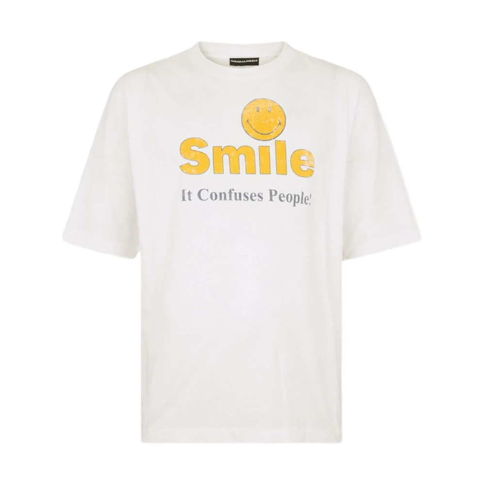 Dsquared2 Men's White Graphic-Print T-Shirt - T-Shirts - M - Tops