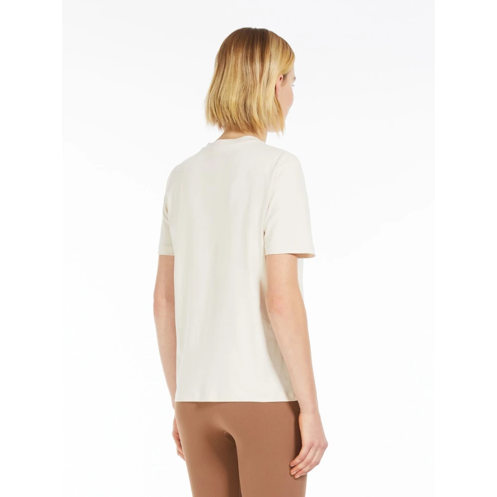 Max Mara Jersey Interlock Korte Mouw Zak T-shirt White Dames