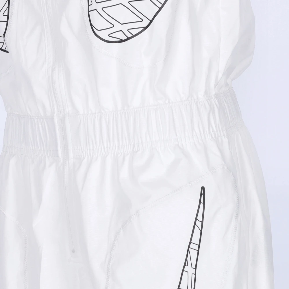 Nike Mouwloze Sportkleding Jumpsuit Wit Zwart White Dames