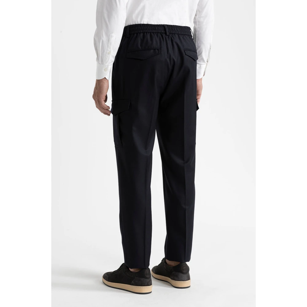 PESERICO Puur wollen broek met zakken Blue Heren