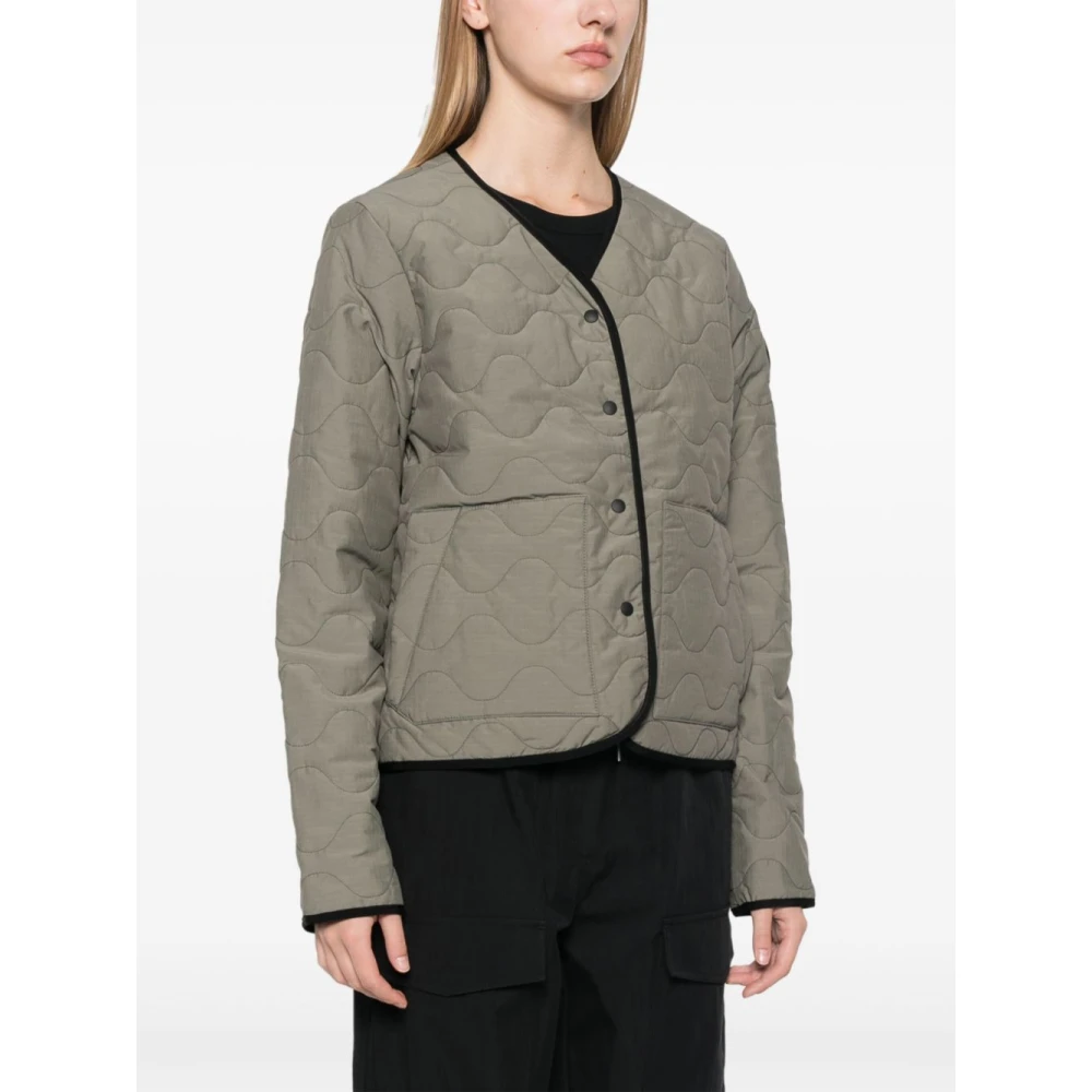 Canada Goose Groene Gewatteerde V-Hals Jas Green Dames
