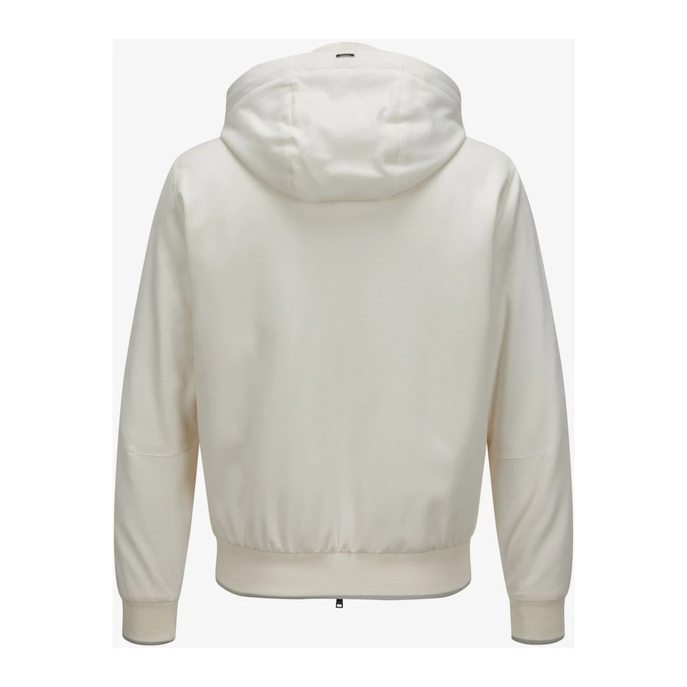 Herno Luxe Cashmere Seta Bomber Resort Jas White Heren