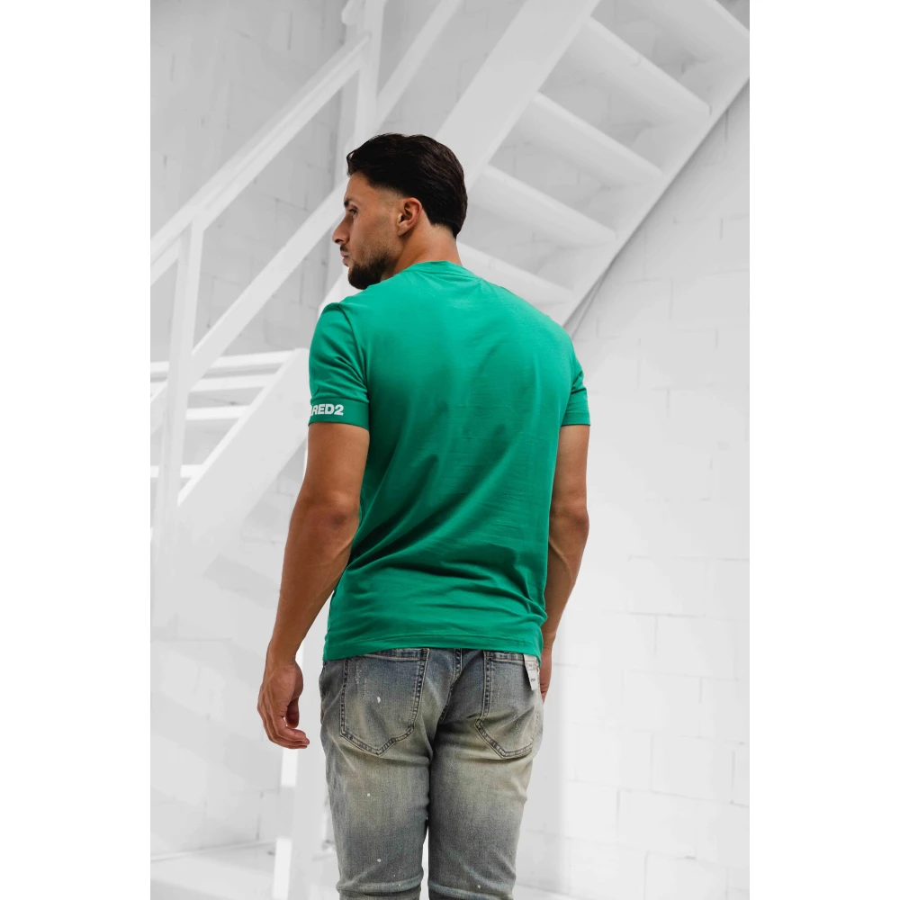 Dsquared2 Groen Ronde Hals T-Shirt Heren Green Heren