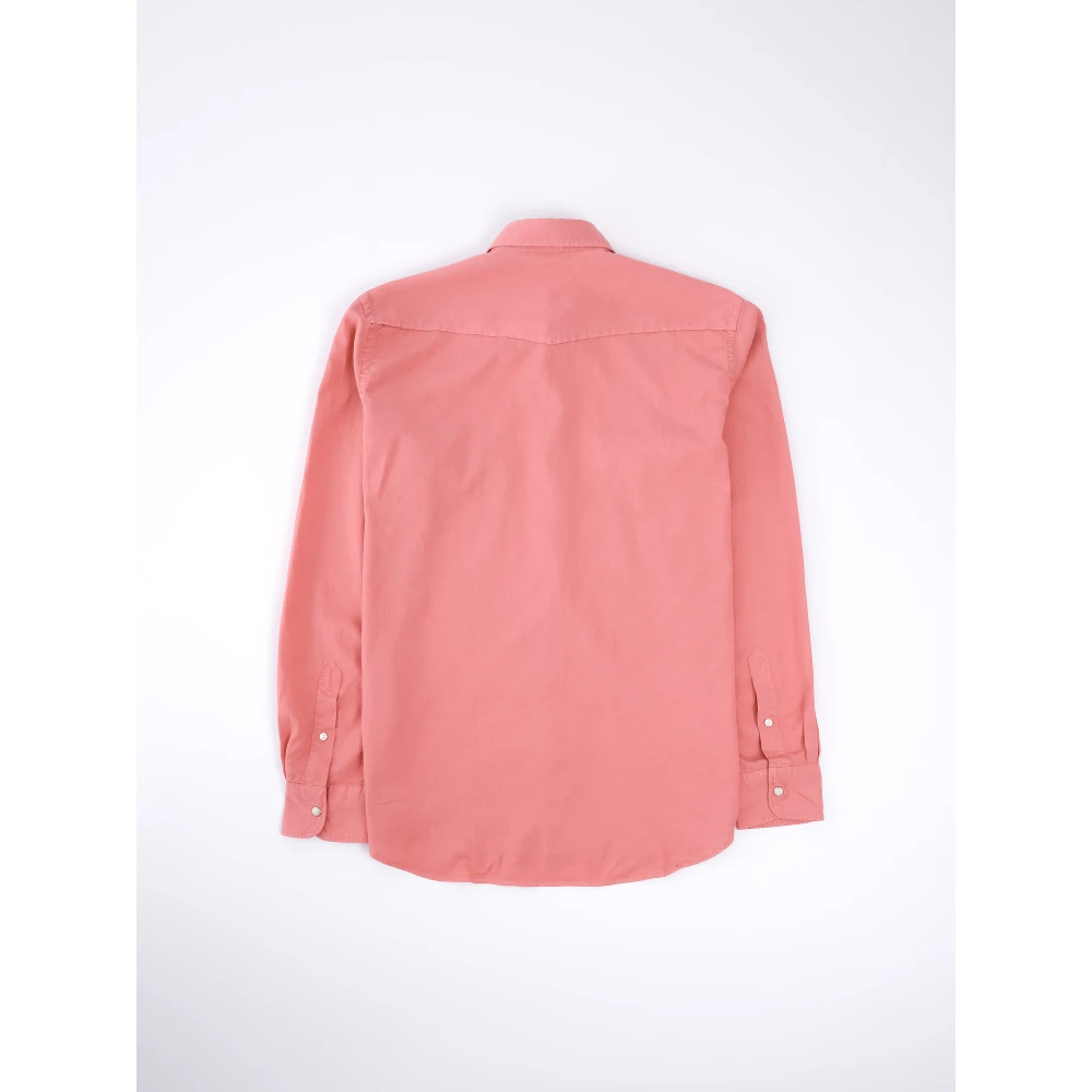 Hartford Westerse Tencel Twill Overhemd Pink Heren