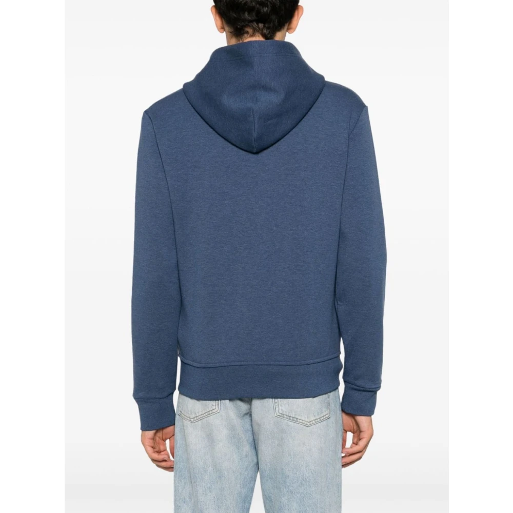 Polo Ralph Lauren Blauwe Heather Dubbelgebreide Hoodie Blue Heren