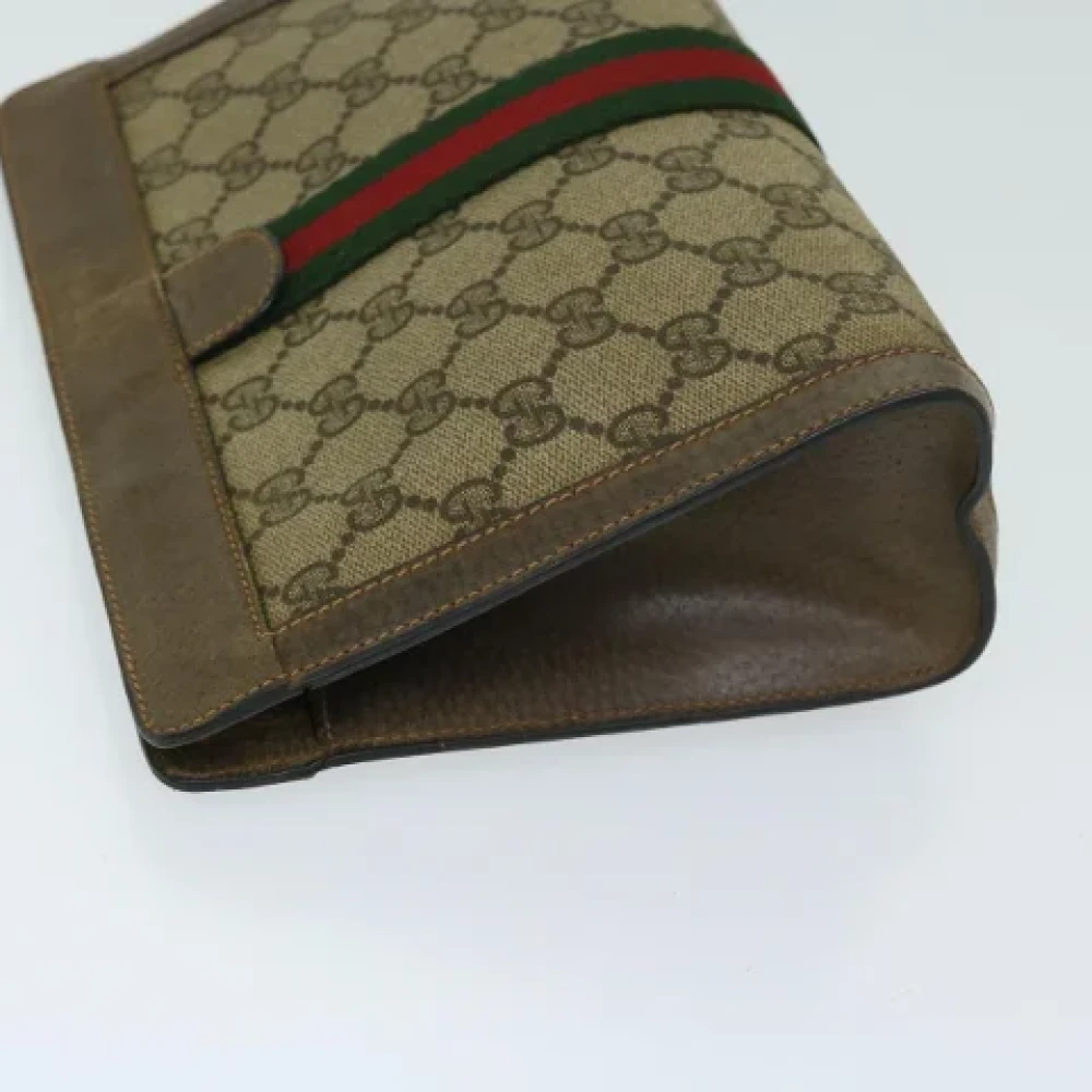 Gucci Vintage Pre-owned Leather clutches Beige Dames