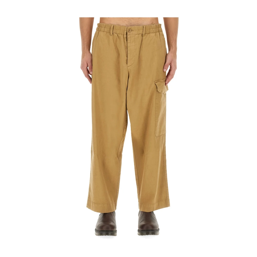 YMC You Must Create Straight Trousers Beige Heren
