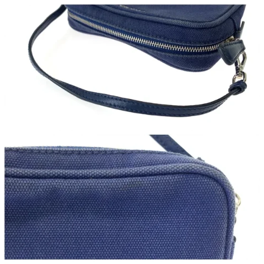 Prada Vintage Pre-owned Canvas clutches Blue Dames