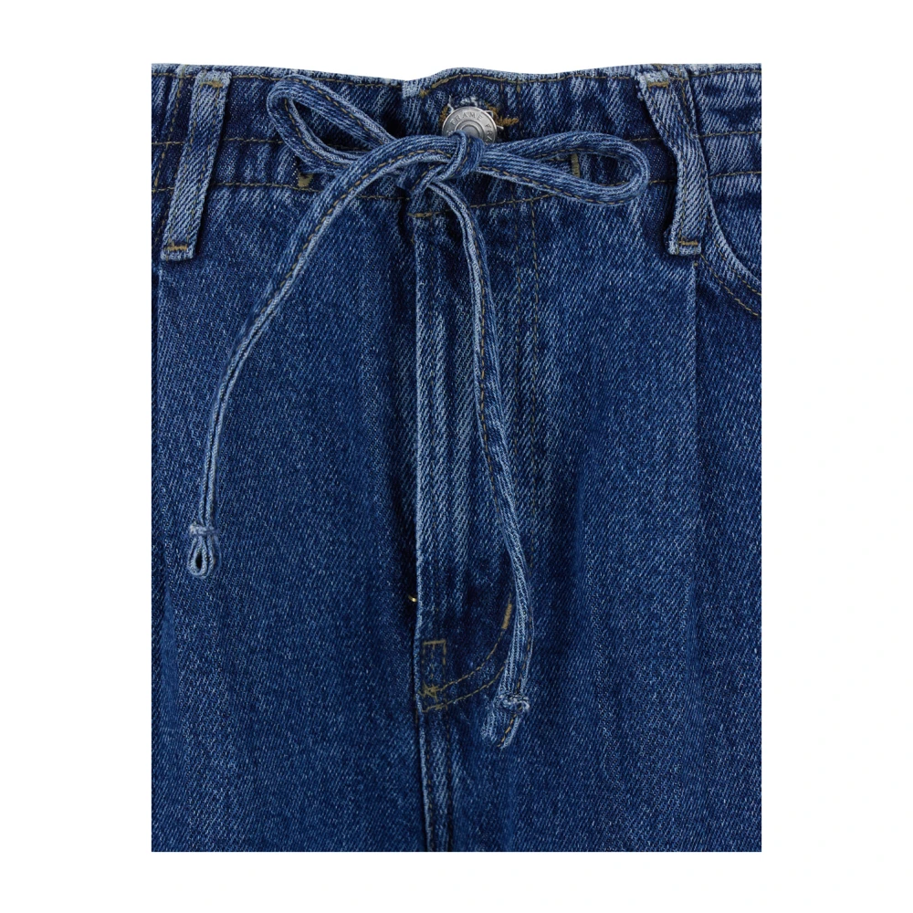 Frame Wide Leg Drawstring Jeans Blue Dames