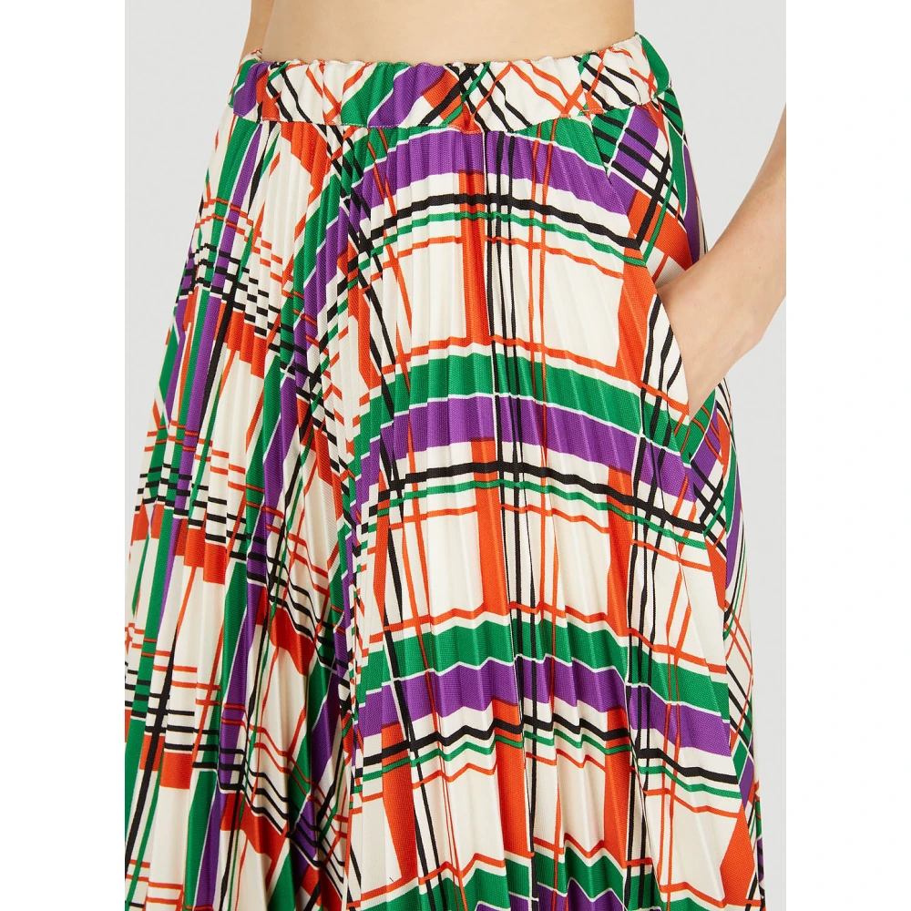 Plan C Geruite Geplooide Rok Multicolor Dames