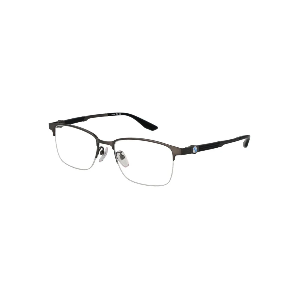 Bmw Men's Gray Titanium Rectangle Optical Frames