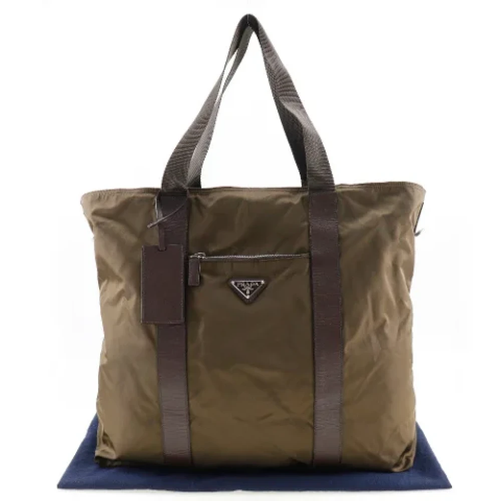 Prada Vintage Pre-owned Fabric prada-bags Beige Dames