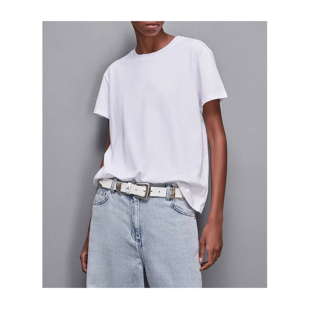 PATRIZIA PEPE Logo Essential T-Shirt Art Blue Dames