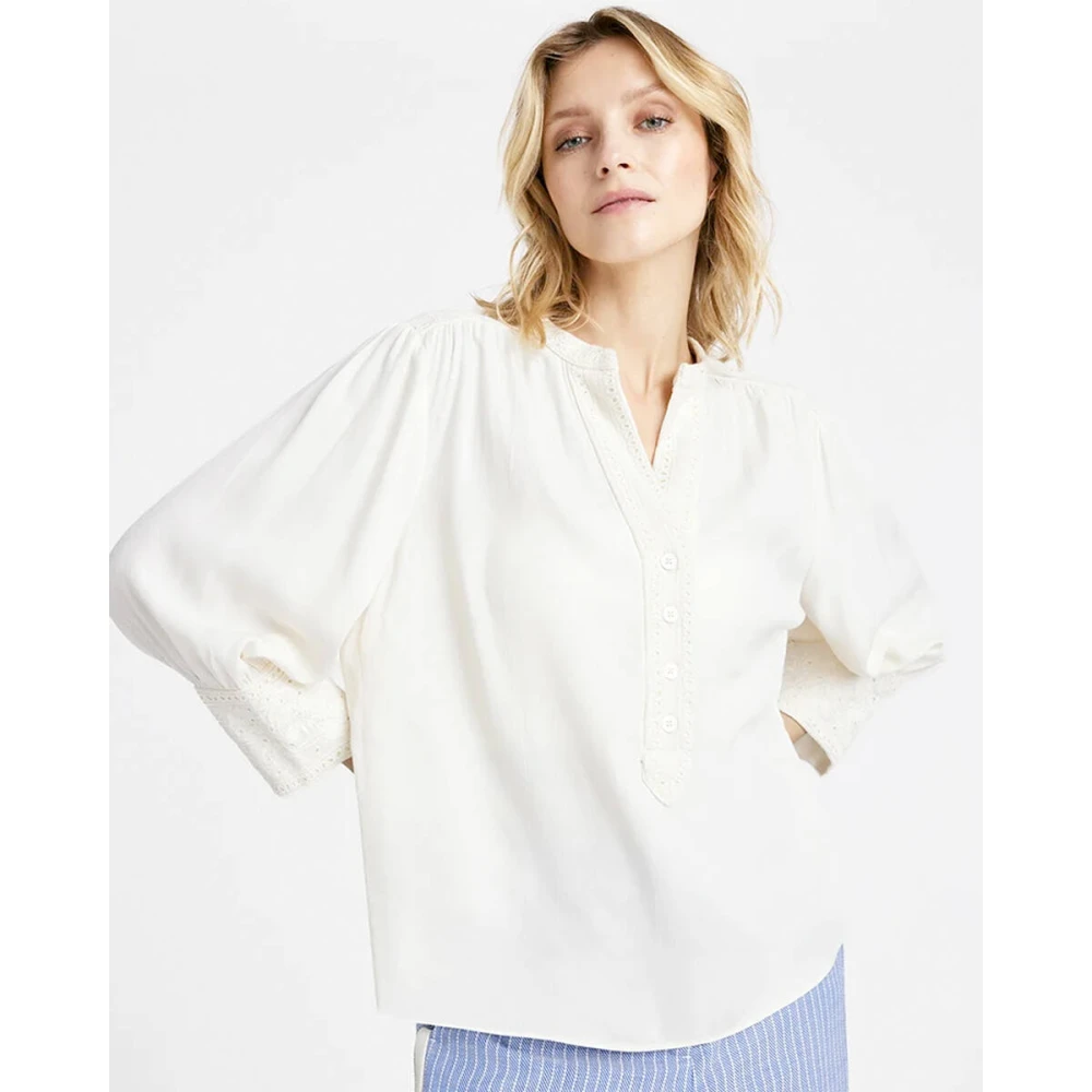 Gustav Geborduurde Blouse Lange Mouw White Dames